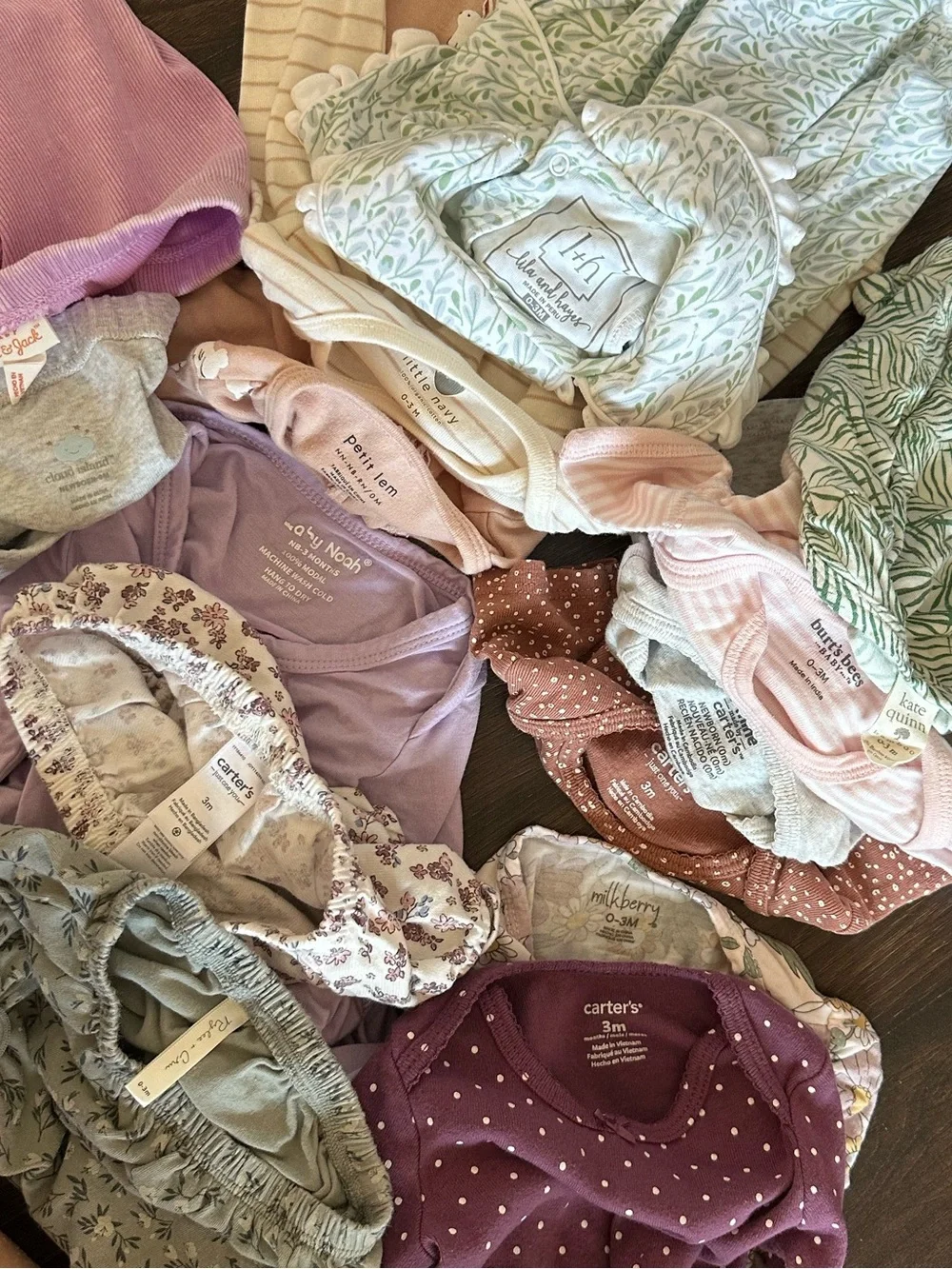 14 pc Bundle Assorted Baby Clothes PJs Bubble Romper One Piece Bloomers 0-3M
